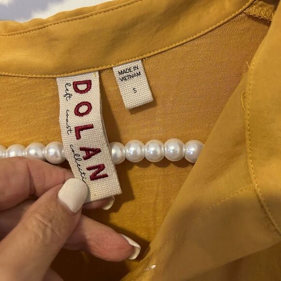 Anthropologie Dolan Left Coast Mustard Yellow Hi Lo Top Blouse Shirt Fall Small - Picture 5 of 10